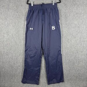 Under Armour Windbreaker Track Pants Ankle Zip Navy Blue Mens Size Medium #2004
